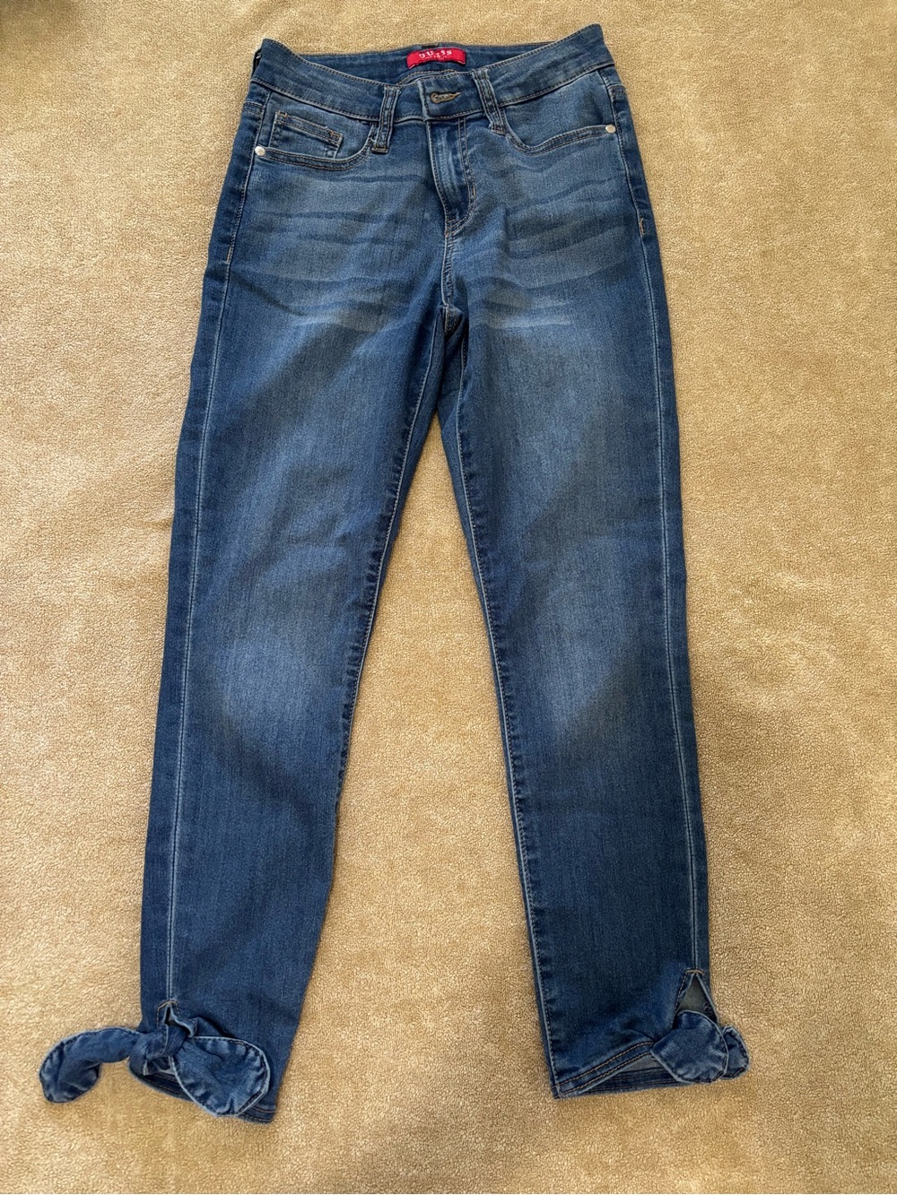Guess Women's Blue Tie-Hem Cropped Jeans
